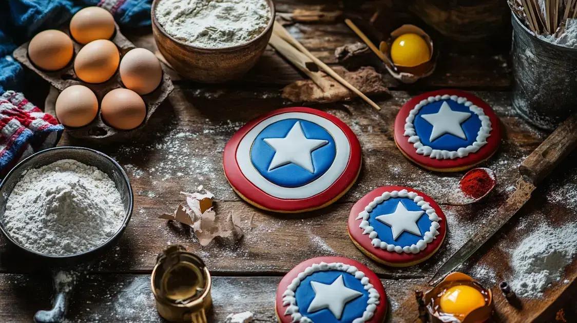 biscoitos Escudo do Capitão América