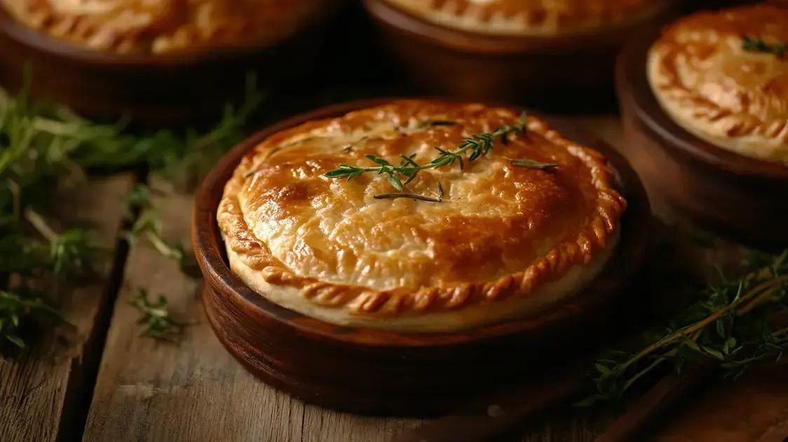 Empadas de carne com crosta de cheddar