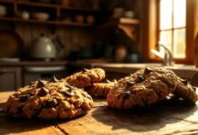 Biscoitos de aveia com chocolate