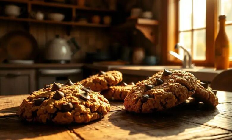 Biscoitos de aveia com chocolate