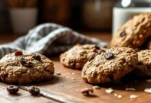 Biscoitos de aveia com passas sem glúten