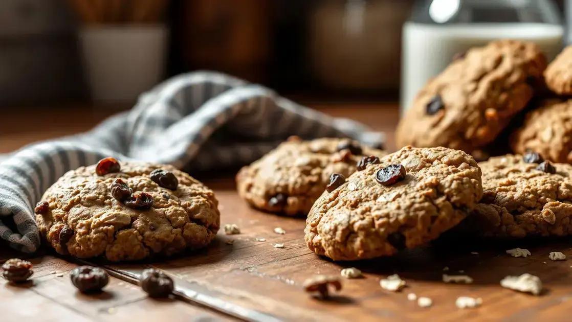 Biscoitos de aveia com passas sem glúten