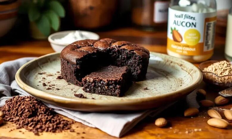 Bolo de brownie sem glúten e sem laticínios