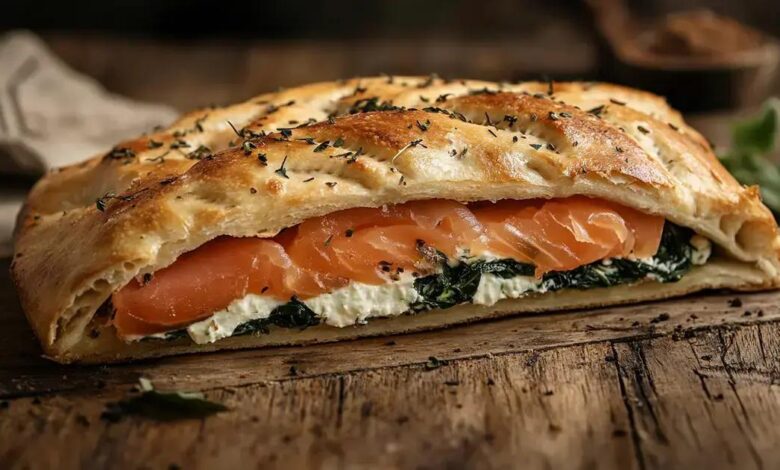 Calzone de salmão defumado