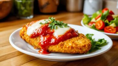 Frango à parmegiana com maionese