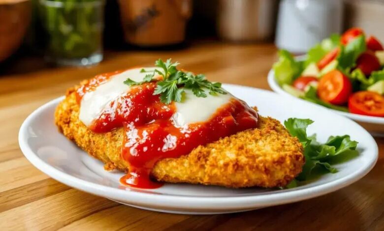 Frango à parmegiana com maionese