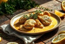 Frango ao molho de vinho branco com limão