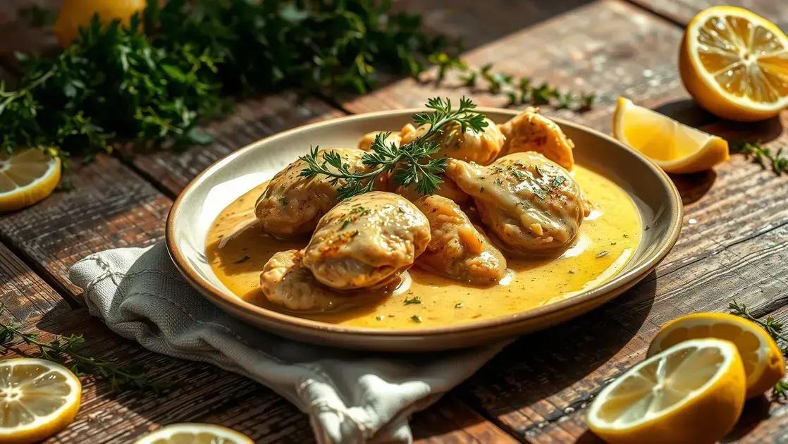 Frango ao molho de vinho branco com limão