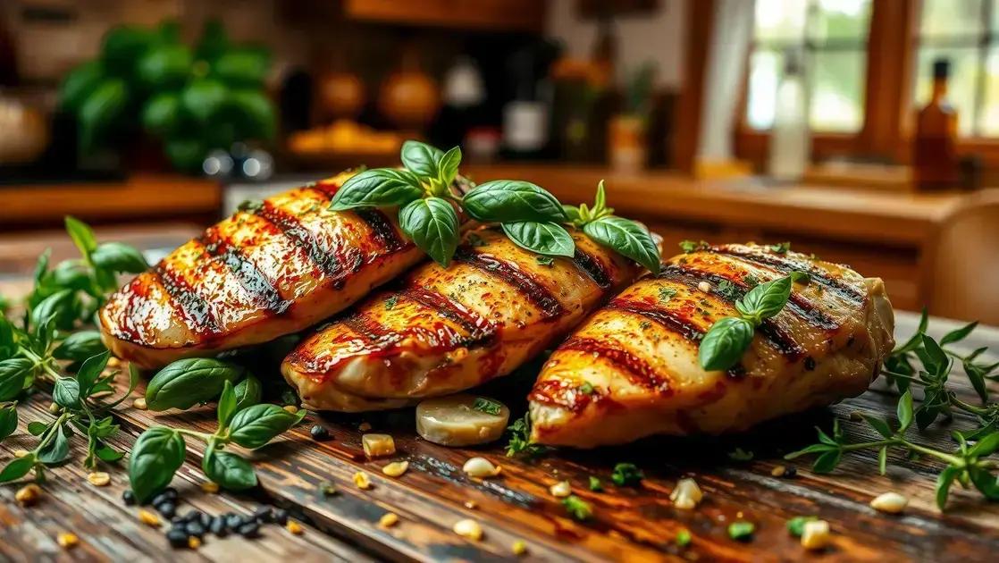 frango grelhado marinado com manjericão