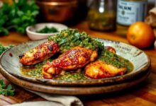 Frango picante com salsa verde