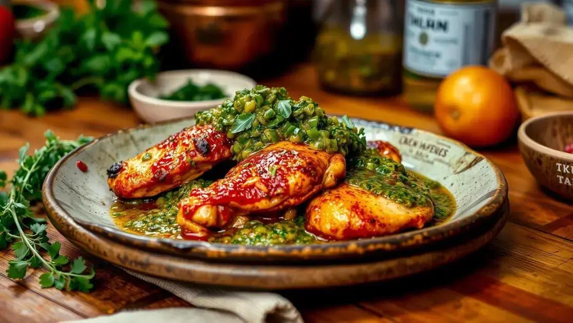 Frango picante com salsa verde