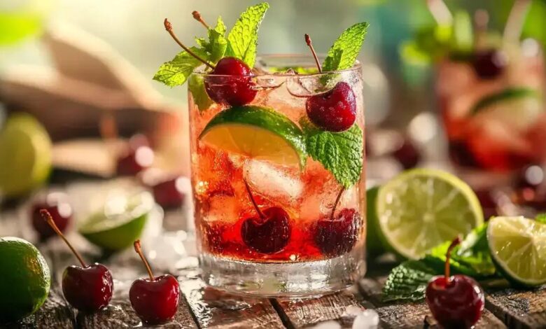Mojito de cereja e limão