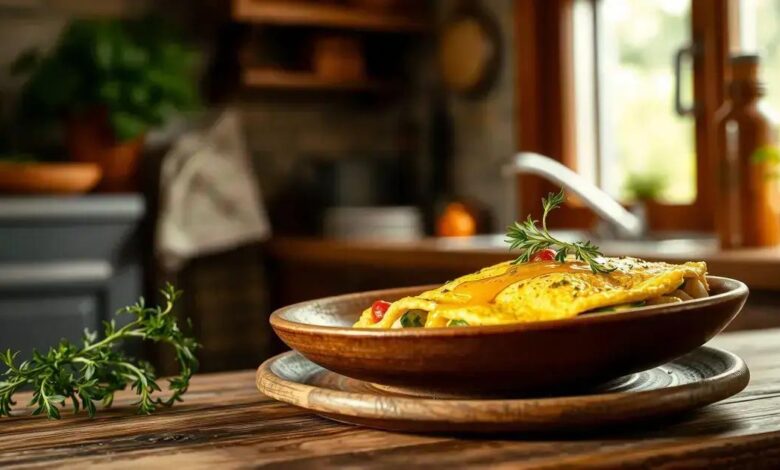 Omelete de frango com abobrinha