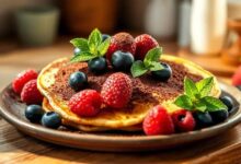 panquecas de proteína com cacau