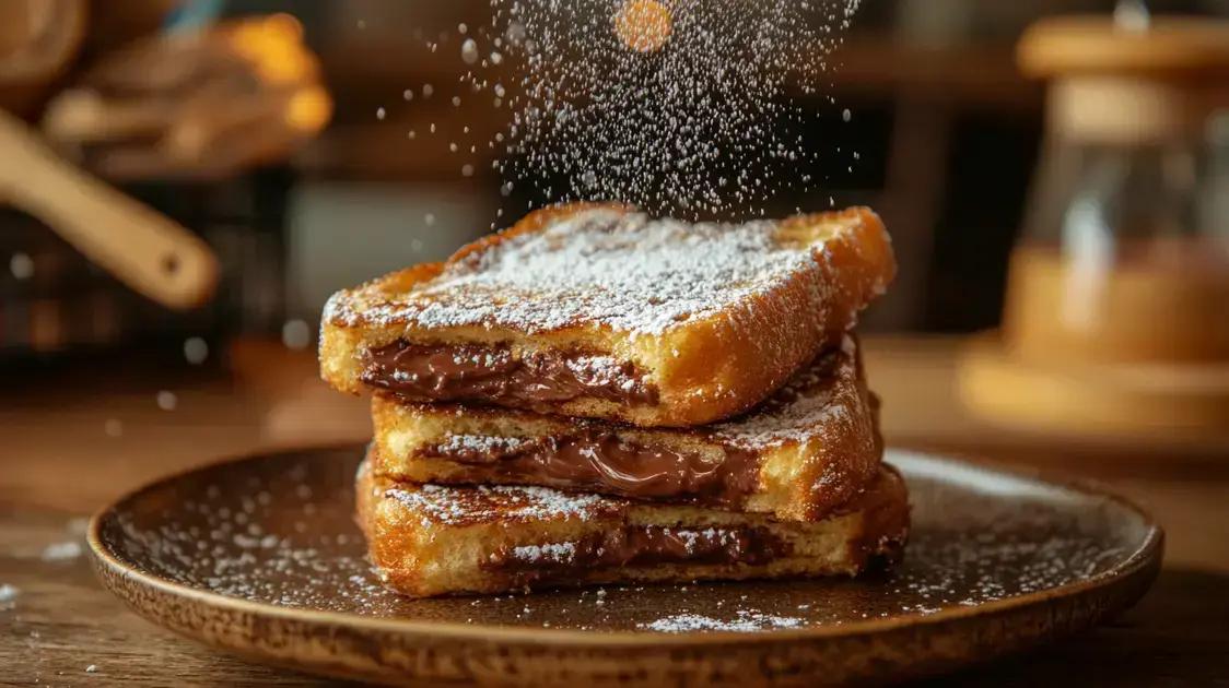 Rabanada recheada com Nutella