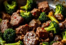 Refogado de carne com brócolis