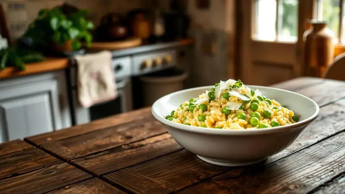 Risoto com ervilhas frescas