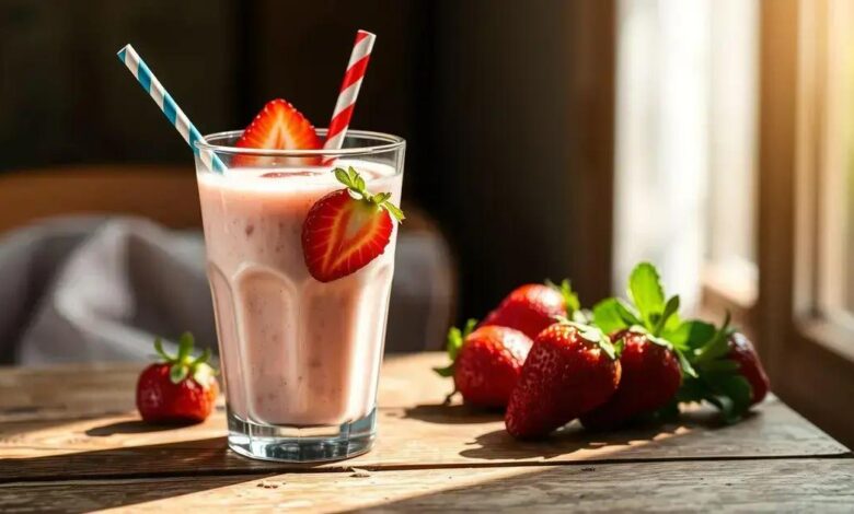 Shake vegano de morango