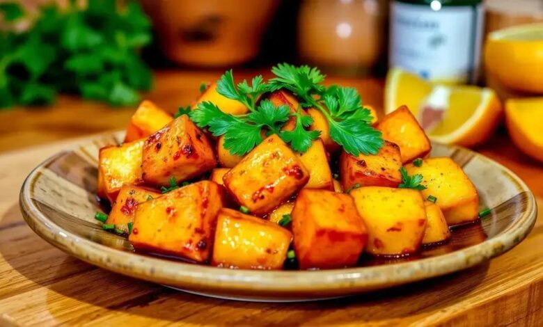tofu com abacaxi refogado