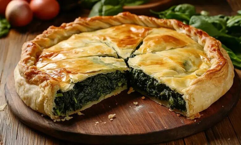 torta de espinafre com massa caseira