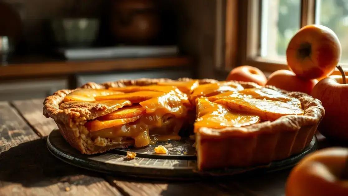 Torta de maçã com cobertura de damasco