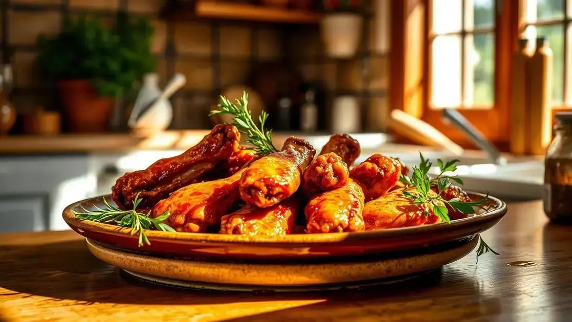 asa de frango assada com mel