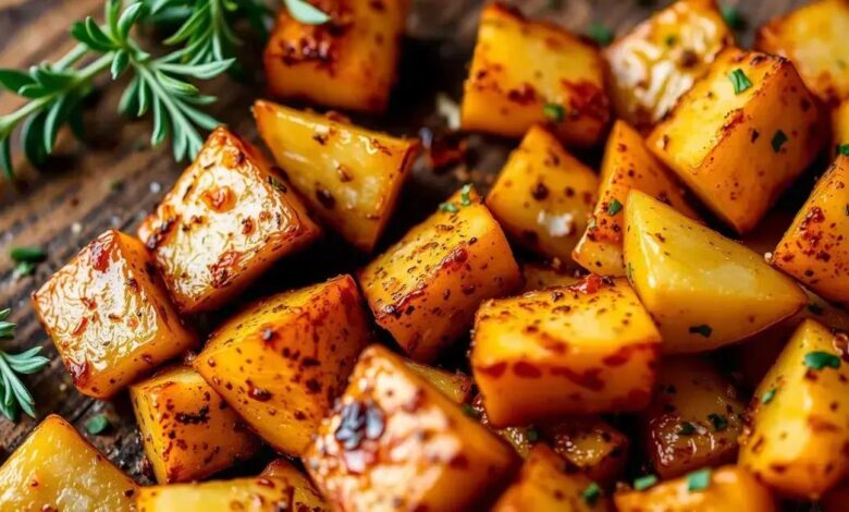 Batatas picantes temperadas