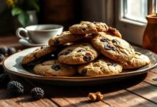 Biscoitos de amoras com nozes