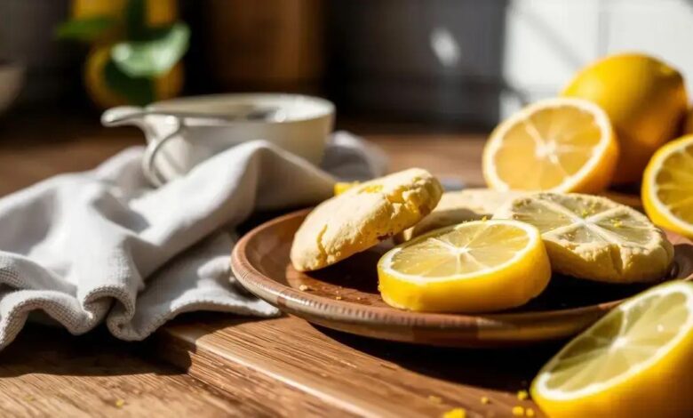 Biscoitos de limão com manteiga sem glúten