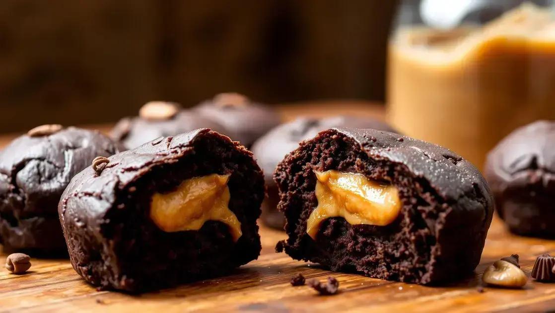 Bolinhos de brownie recheados