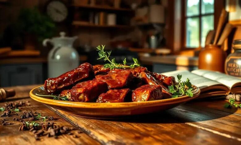 Costelas de carne enlatada