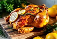 Frango assado com limão