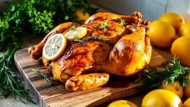 Frango assado com limão