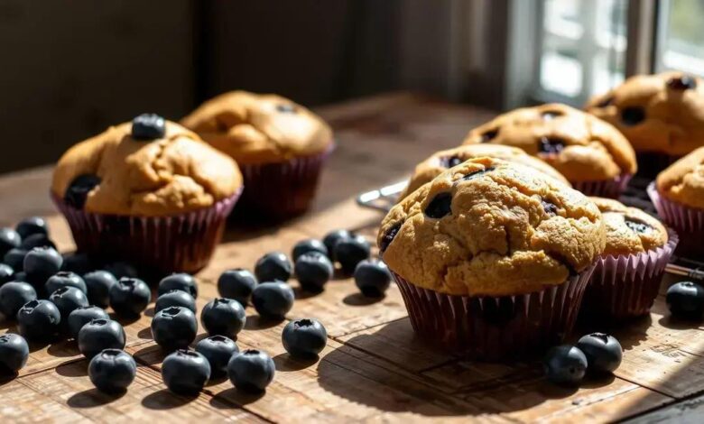 Muffins de mirtilo sem glúten