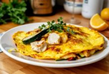 Omelete de frango com abobrinha