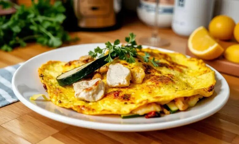 Omelete de frango com abobrinha