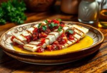 Peixe grelhado com relish de tomate seco