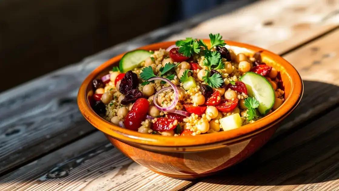 Salada de quinoa e grão-de-bico