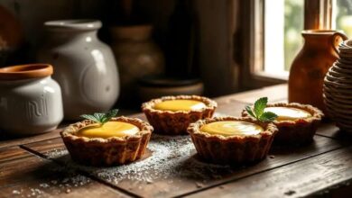 Tortinhas de aveia com creme caseiras