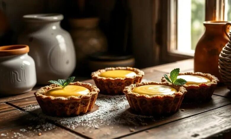 Tortinhas de aveia com creme caseiras
