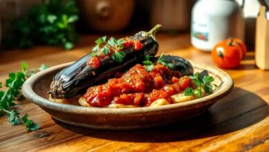 Berinjela com molho de tomate