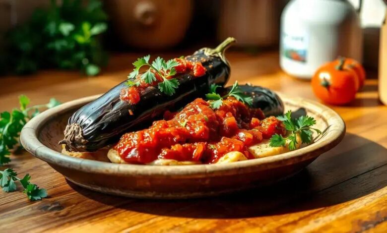 Berinjela com molho de tomate