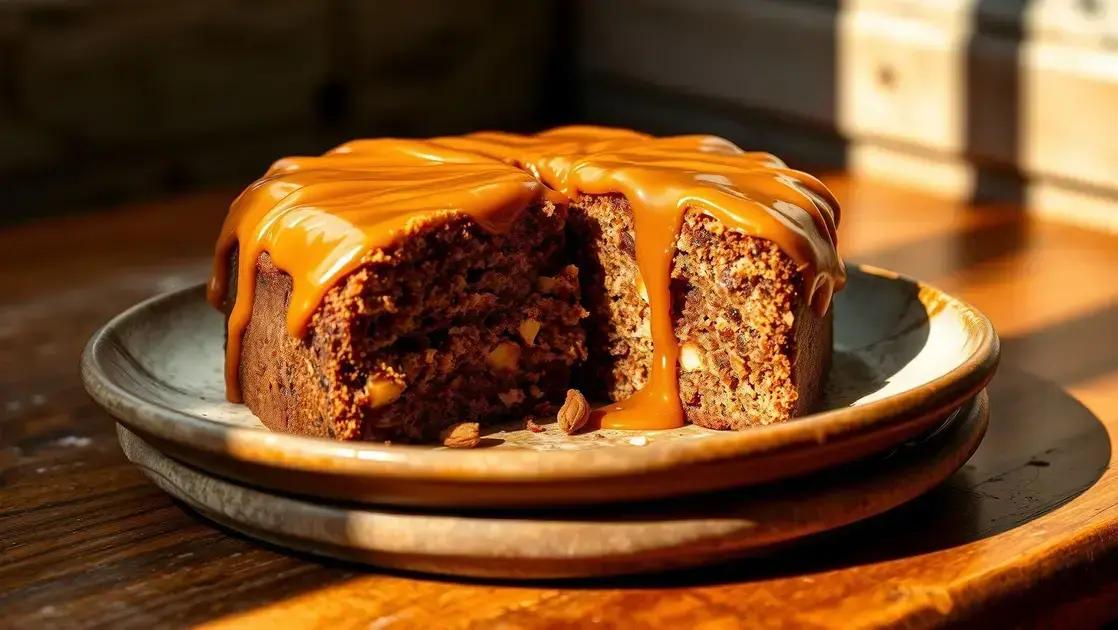 Bolo de fudge de amendoim com caramelo