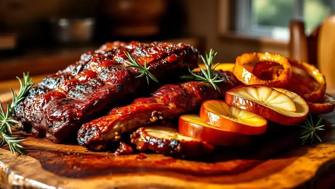 Costelas de porco com maçãs e cebolas