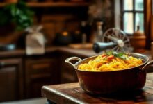 massa com queijo na panela