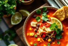 Sopa de frango com tortilhas