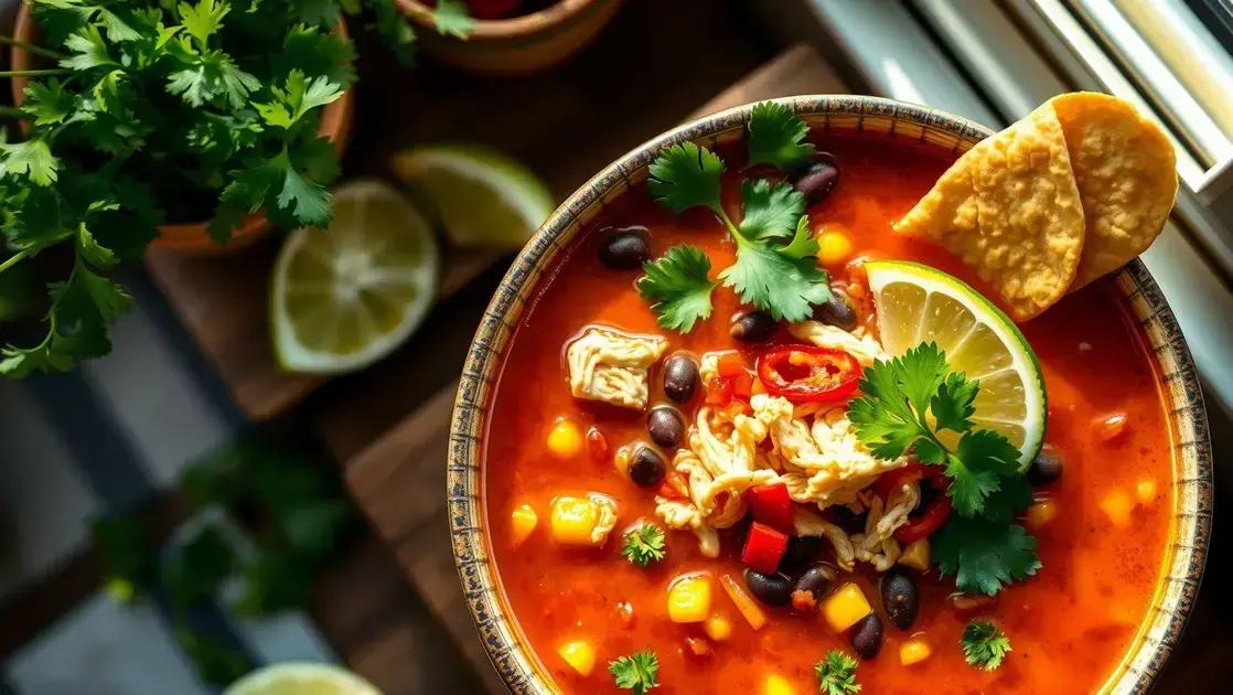 Sopa de frango com tortilhas