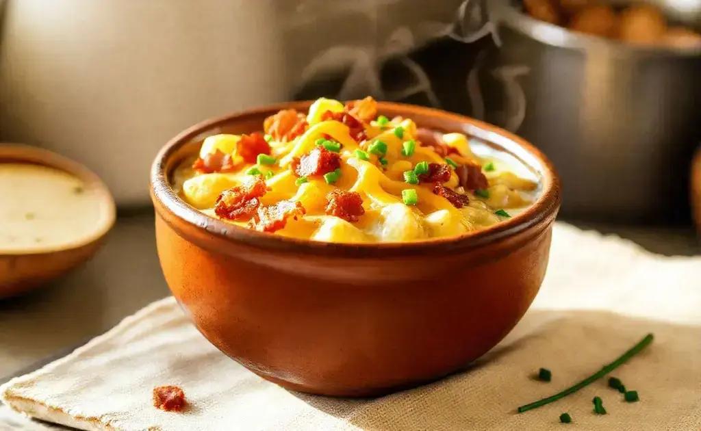 Sopa de batata assada recheada